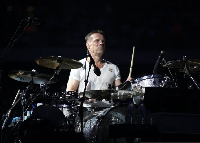 Mandatory Credit: Photo by James Curley/REX/Shutterstock (993803m) Larry Mullen U2 in concert at Wembley Stadium, London, Britain - 14 Aug 2009