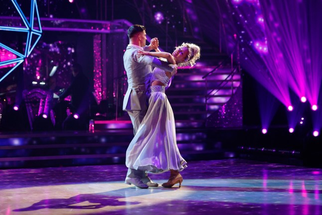 EMBARGOED TO 2030 SATURDAY DECEMBER 14 For use in UK, Ireland or Benelux countries only BBC handout photo of Tasha Ghouri and Aljaz Skorjanec, during the dress rehearsal for Saturday's Strictly Come Dancing show on BBC1. Picture date: Saturday December 14, 2024. PA Photo. See PA story SHOWBIZ Strictly. Photo credit should read: Guy Levy/BBC/PA Wire NOTE TO EDITORS: Not for use more than 21 days after issue. You may use this picture without charge only for the purpose of publicising or reporting on current BBC programming, personnel or other BBC output or activity within 21 days of issue. Any use after that time MUST be cleared through BBC Picture Publicity. Please credit the image to the BBC and any named photographer or independent programme maker, as described in the caption.