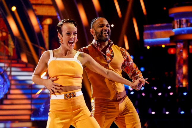 EMBARGOED TO 2030 SATURDAY DECEMBER 14 For use in UK, Ireland or Benelux countries only BBC handout photo of Lauren Oakley and JB Gill, during the dress rehearsal for Saturday's Strictly Come Dancing show on BBC1. Picture date: Saturday December 14, 2024. PA Photo. See PA story SHOWBIZ Strictly. Photo credit should read: Guy Levy/BBC/PA Wire NOTE TO EDITORS: Not for use more than 21 days after issue. You may use this picture without charge only for the purpose of publicising or reporting on current BBC programming, personnel or other BBC output or activity within 21 days of issue. Any use after that time MUST be cleared through BBC Picture Publicity. Please credit the image to the BBC and any named photographer or independent programme maker, as described in the caption.