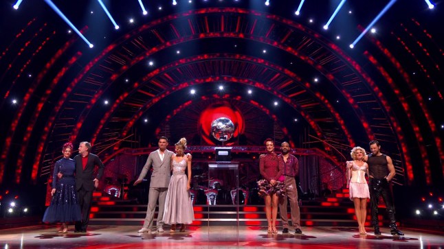 Strictly Come Dancing finalists all standing together waiting to find out the winner