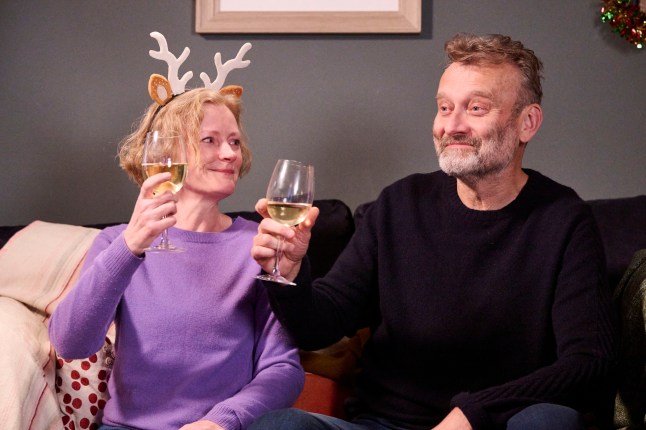 Undated BBC Handout Photo from Outnumbered. Pictured: Mum (CLAIRE SKINNER) and Dad (HUGH DENNIS). PA Feature SHOWBIZ TV Quickfire Outnumbered. WARNING: This picture must only be used to accompany PA???Feature SHOWBIZ TV Quickfire Outnumbered. PA Photo. Picture credit should read: BBC/Hat Trick Productions/Adam Lawrence. NOTE TO EDITORS: This picture must only be used to accompany PA Feature SHOWBIZ TV Quickfire Outnumbered. WARNING: Use of this copyright image is subject to the terms of use of BBC Pictures' BBC Digital Picture Service. In particular, this image may only be published in print for editorial use during the publicity period (the weeks immediately leading up to and including the transmission week of the relevant programme or event and three review weeks following) for the purpose of publicising the programme, person or service pictured and provided the BBC and the copyright holder in the caption are credited. Any use of this image on the internet and other online communication services will require a separate prior agreement with BBC Pictures. For any other purpose whatsoever, including advertising and commercial prior written approval from the copyright holder will be required.