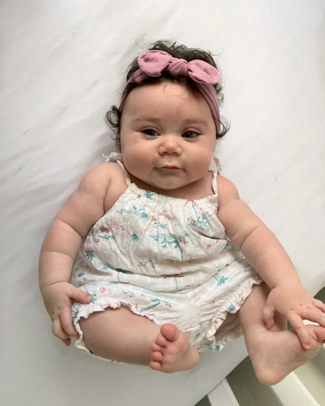 Big baby Malayisa-Maree aged 5 months. Photo released December 15 2024. A mum has told how she only has mega babies - one in the 99th percentile and the other who wore clothes for 12-monthers from day one. Brittany Opetaia-Halls, 29, welcomed her first child via c-section, Malayisa-Maree, in August 2020 - weighing 9lbs 4oz. Four years later, she gave birth naturally to another little girl, Milana-Mae, who tipped the scales at 9lbs 2oz, in a 24 hour labour. Malayisa-Maree, now four, wears clothes that should fit an eight-year-old.