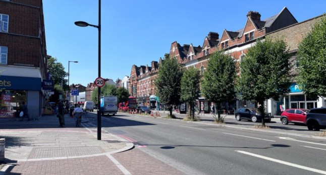 The Streatham High Road and Gracefield Gardens junction in the London borough of Lambeth.