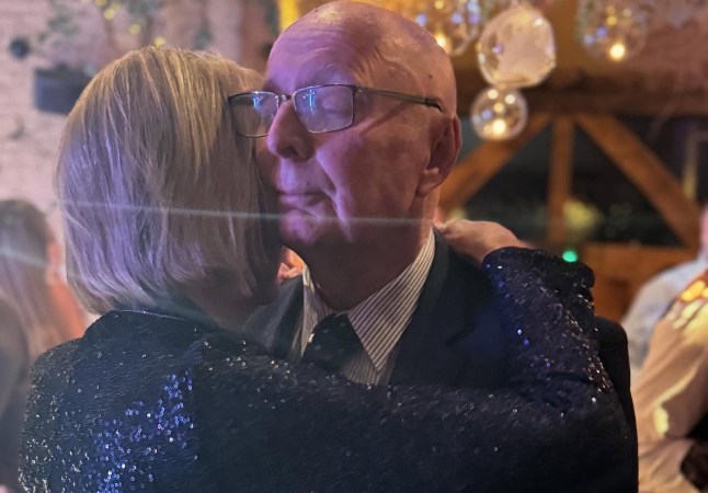 Jasper Carrot dancing with his wife Hazel at a wedding