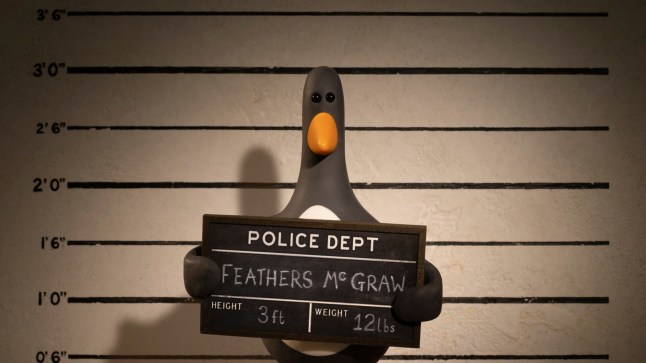 This image released by Netflix shows the character Feathers McGraw in a scene from the film "Wallace & Gromit: Vengeance Most Fowl." (Netflix via AP)