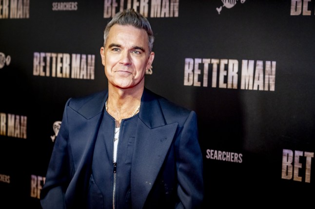 Mandatory Credit: Photo by Hollandse Hoogte/REX/Shutterstock (14990525j) Robbie Williams on the carpet during the premiere at the Royal Theater Tuschinski of the film Better Man about Williams' life. Premiere Film Better Man About Life Robbie Williams, Amsterdam - 10 Dec 2024