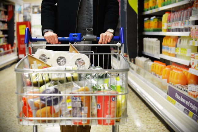 London, UK - December 12, 2014: A shopper browses an aisle of a Tesco supermarket store. Britain's Tesco is the world's third largest supermarket chain after America's Walmart and France's Carrefour.; Shutterstock ID 253876894; purchase_order: -; job: -; client: -; other: -