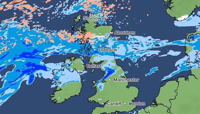 Maps shows snow will fall in the UK in just two days with a New Year?s chill on the way