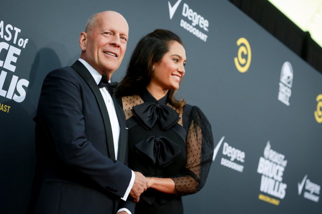 LOS ANGELES, CA - JULY 14: Bruce Willis (L) and Emma Heming attend the Comedy Central Roast of Bruce Willis at Hollywood Palladium on July 14, 2018 in Los Angeles, California. (Photo by Rich Fury/Getty Images)