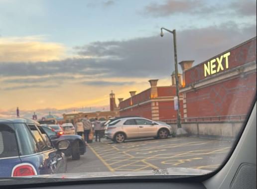 Children were left crying as fights broke out at the Trafford Centre with motorists stuck in the car park for up to FIVE HOURS. Shoppers said yesterday's (Dec 30) traffic chaos was so bad that some cars were unable to even leave the spaces in which they had parked. Caption: Traffic chaos at the Trafford Centre in Trafford Park, Greater Manchester, on 30 December 2024