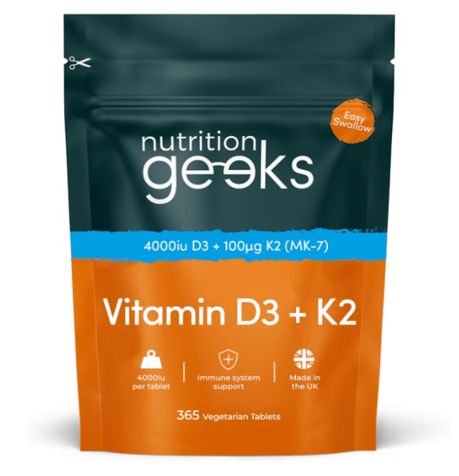 Image of Vitamin D3 4000 iu & Vitamin K2 MK7 100μg from Nutrition Geeks