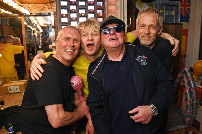 Bez, Zak Starkey, Shaun Ryder and Andy Bell of 'Manta Of The Cosmos'