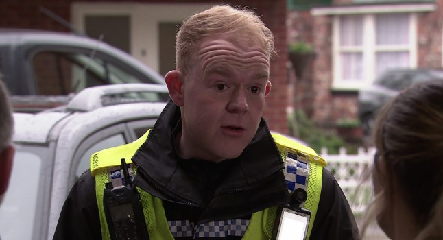 Craig Tinker in police uniform in Coronation Street