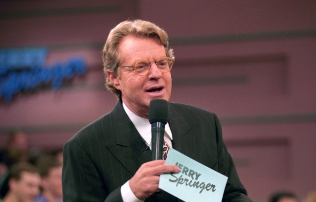 A close up of Jerry Springer