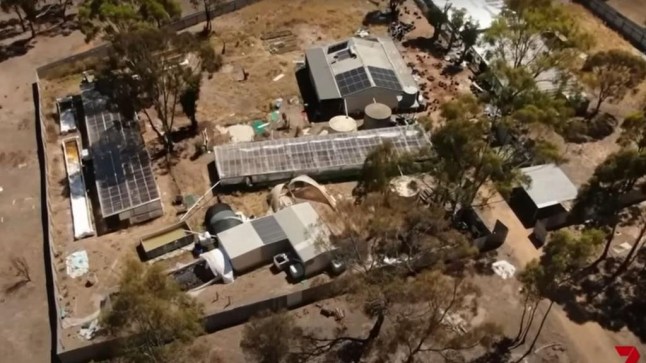 Wanted man caught fleeing wildfire with truckload full of drugs The cannabis haul was being moved from growhouses in this Moyston compound, police allege. Picture: 7NEWS.