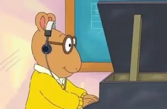 Arthur wearing headphones