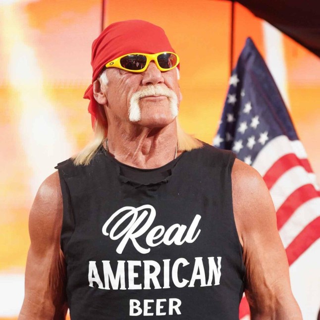 Hulk Hogan looks unhappy at the Los Angeles crowd as he gets booed during first Raw on Netflix