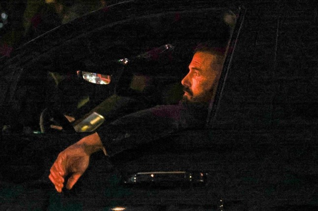 Los Angeles, CA - *EXCLUSIVE* - Actor Ben Affleck opens his eyes wide in shock while driving home from his office to see the huge wild fire burning across the street from where he lives in Los Angeles. Pictured: Ben Affleck BACKGRID USA 7 JANUARY 2025 USA: +1 310 798 9111 / usasales@backgrid.com UK: +44 208 344 2007 / uksales@backgrid.com *UK Clients - Pictures Containing Children Please Pixelate Face Prior To Publication*