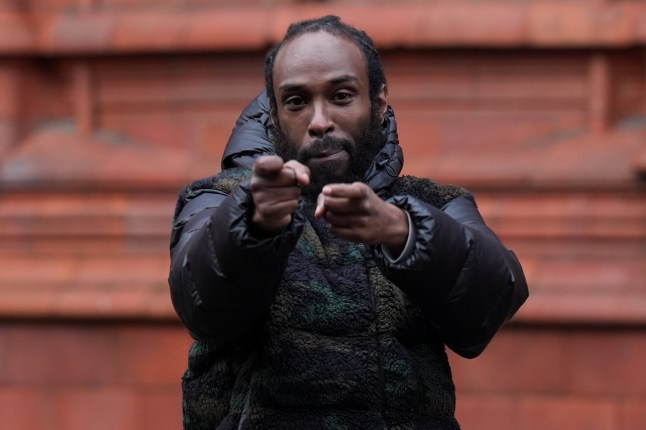 Omar Abdirizak, the rapper known as Twista Cheese, arriving at Birmingham Magistrates' Court, where he is charged with sending a menacing or grossly offensive message via a public communications network between August 1 and August 10, over a video posted on X mentioning Tommy Robinson. Picture date: Wednesday January 8, 2025. PA Photo. See PA story COURTS TwistaCheese. Photo credit should read: Jacob King/PA Wire