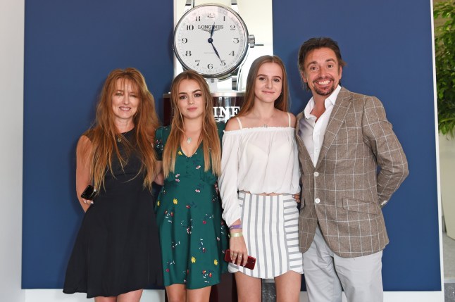 LONDON, ENGLAND - AUGUST 03: (L to R) Mindy Hammond, Isabella Hammond, Willow Hammond and Richard Hammond attend the Longines hospitality lounge during the Global Champions Tour at Royal Hospital Chelsea on August 3, 2018 in London, England. (Photo by David M. Benett/Dave Benett/Getty Images for Longines)