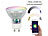 Luminea Home Control WLAN-LED-Glas-Spot GU10 für Siri, Alexa, Google Assistant, RGB, CCT Luminea Home Control WLAN-LED-Lampen GU10 RGBW