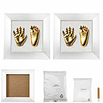 Your Design 2er-Set 3D-Abform-Set Baby-Hand & Fußabdruck mit Holzrahmen, 24x24 cm Your Design Holz Bilderrahmen mit 3D Abform-Komplett-Sets