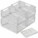 Rosenstein & Söhne 4er-Set faltbare Kühlschrank-Organizer, transparent, 22,5 x 15 x 9 cm Rosenstein & Söhne Faltbare Kühlschrank-Organizer-Boxen