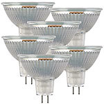 Luminea 6er-Set LED-Glas-Spots GU5.3, 3W (ersetzt 25W), 250lm, 3000K, warmweiß Luminea LED-Spots GU5.3 (warmweiß)