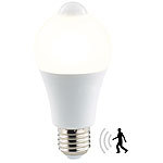 Luminea LED-Lampe, PIR-Sensor, 6,5 Watt, E27, warmweiß, 2700 K, 457 Lumen Luminea LED-Lampe mit PIR-Bewegungssensoren ohne Dämmerungssensoren