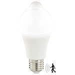 Luminea LED-Lampe, PIR-Sensor, 6,5 W, E27, tageslichtweiß, 6500 K, 444 Lumen Luminea LED-Lampe mit PIR-Bewegungssensoren ohne Dämmerungssensoren