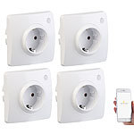 Luminea Home Control 4er-Set WLAN-Unterputz-Steckdosen, kompatibel mit A. Alexa & Google A. Luminea Home Control WLAN-Unterputz-Steckdosen