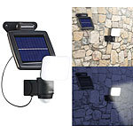 Luminea Solar-LED-Wandfluter für außen, PIR-Sensor, 5,4 Watt, 300 Lumen, IP44 Luminea LED-Solar-Fluter mit Bewegungsmelder