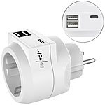 revolt 3in1-Steckdose mit USB Typ C & 2x USB Typ A, 230 Volt, 3,6 A, 18 Watt revolt USB-Steckdosen mit USB-C