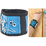 AGT Magnet-Armband für Nägel & Schrauben mit 6 Magneten, Gummizug & Tasche AGT Handwerker-Magnet-Armbänder