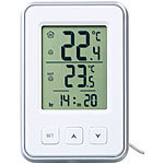 PEARL Digitales Innen- und Außen-Thermometer mit Uhrzeit und LCD-Display PEARL Digitale Innen- & Außen-Thermometer