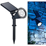 Luminea Solar-LED-Spot mit Erdspieß für Garten & Co, 200 Lumen, 1,5 Watt, IP44 Luminea LED-Solar-Erdspießstrahler