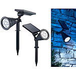 Luminea 2er-Set Solar-LED-Garten-Spots mit Erdspieß, 200 Lumen, 1,5 Watt, IP44 Luminea LED-Solar-Erdspießstrahler