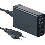 revolt 2er-Set 5-Port-USB-Netzteil mit dynamischer Ladestrom-Anpassung, 40 W revolt Mehrfach-USB-Netzteile für Steckdose