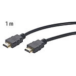 auvisio 2er-Set High-Speed-HDMI-Kabel für 4K, 3D & Full HD, HEC, schwarz, 1 m auvisio