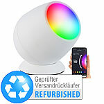 Luminea Home Control Smarte WLAN-Stimmungsleuchte, RGB-CCT-LEDs, 210 lm, Versandrückläufer Luminea Home Control WLAN-USB-Stimmungsleuchten mit RGB + CCT-LEDs und App