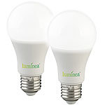 Luminea 2er-Set LED-Lampen mit Radar-Sensor, E27, 12 Watt, 1.150 lm, F, 6500 K Luminea