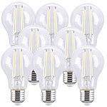 Luminea 8er-Set LED-Filament-Lampen E27, 7,2 W (ersetzt 60 W), 806 lm, weiß Luminea LED-Filament-Tropfen E27 (tageslichtweiß)