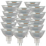 Luminea 18er-Set LED-Glas-Spots, GU5.3, 3 W (ersetzt 25 W), tageslichtweiß Luminea LED-Spot GU5.3 (tageslichtweiß)