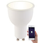 Luminea Home Control WLAN-LED-Lampe, Amazon Alexa & Google Assistant komp., GU10, warmweiß Luminea Home Control WLAN-LED-Lampen GU10 weiß