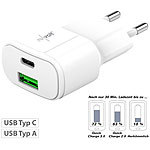 revolt Ultrakompaktes USB- & Notebook-Netzteil, USB-C & -A, QC, PD, 30W, weiß revolt Mini-Netzteile, Multiport, USB-A & USB-C, 230V