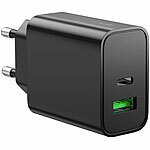 revolt USB- & Notebook-Netzteil mit USB-C PD und USB-A QC, bis 30 W, schwarz revolt Mini-Netzteile, Multiport, USB-A & USB-C, 230V