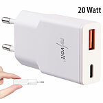 revolt Ultrakompaktes USB-A/C-Netzteil, Power Delivery bis 20 Watt, 3 A, weiß revolt Ultra-kompakte Reisenetzteile mit Power Delivery & Quick Charge