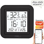 Luminea Home Control Lernfähige IR-Fernbedienung, Temperatur/Luftfeuchte, Display und App Luminea Home Control WLAN-Universal-Fernbedienungen mit Display, App, Thermo- und Hygrometer