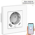 Luminea Home Control 2in1-WLAN-Unterputzsteckdose Versandrückläufer Luminea Home Control