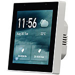 Luminea Home Control Einbau-Smarthome-Zentrale, 4"/10,2cm Touchscreen, WLAN, ZigBee-Gateway Luminea Home Control WLAN-Touchscreen-Steuerungen mit ZigBee-Gateway für ELESION